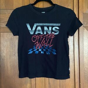 5/$40 Off The Wall Black VANS T-Shirt Size XS